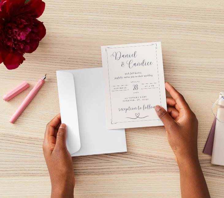 Minimalist Wedding & Bridal Shower Invitation Set – Canva Templates – Instant Download
