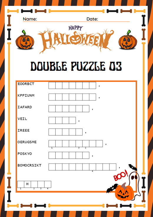 Halloween Puzzle Pack – 25 Printable Halloween Puzzles for Kids (PDF, Instant Download)