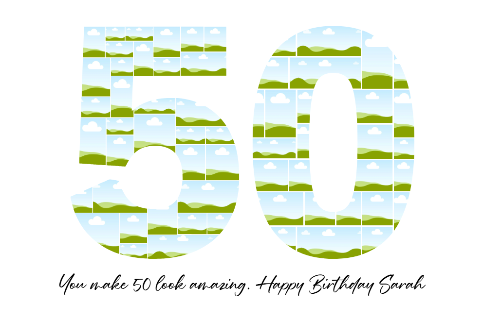 Modèle Canva de collage photo pour 50e anniversaire – Téléchargement numérique