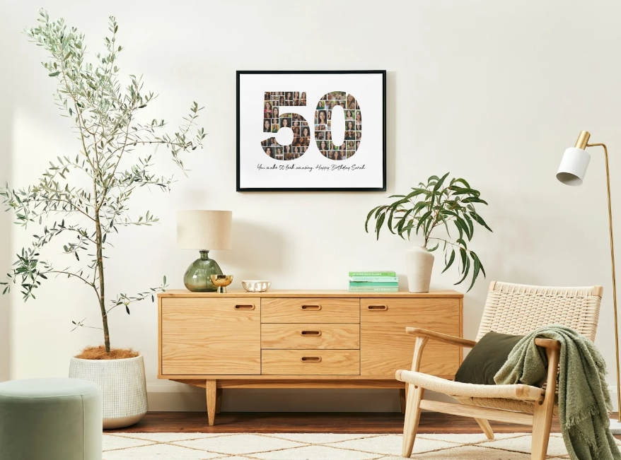 Modèle Canva de collage photo pour 50e anniversaire – Téléchargement numérique
