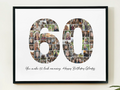 Modèle de collage photo pour 60e anniversaire – Modifiable avec Canva, Téléchargement numérique