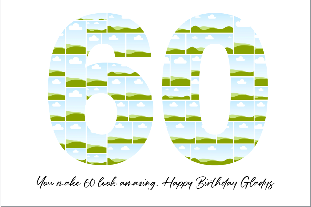 Modèle de collage photo pour 60e anniversaire – Modifiable avec Canva, Téléchargement numérique