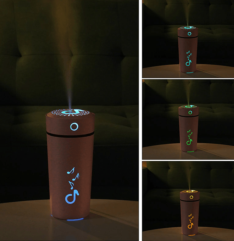 Nouvel humidificateur d'air portable USB 200 ml, diffuseur d'huiles essentielles ultrasonique pour la maison, la chambre, le bureau, la voiture avec 7 lumières colorées