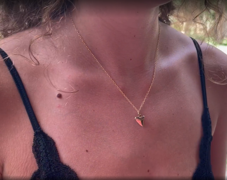 Collier dent de requin, chaîne en or rempli de 18 po – Vu dans The Ultimatum sur Netflix