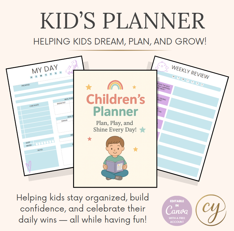 Kids Planner | 80-Page Printable & Editable Canva