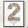Modèle Canva de collage photo pour le 2e anniversaire – Affiche personnalisable des étapes clés