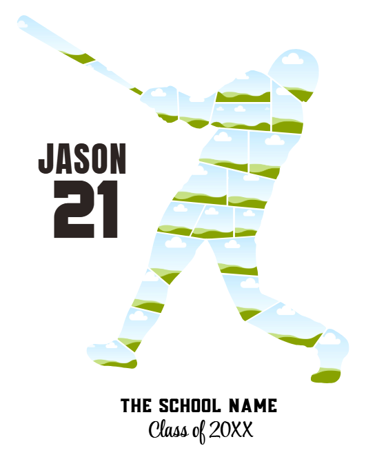 Baseball Player Photo Collage Canva Template – Customizable Memory Art