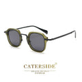 Caterside Lunettes de soleil polarisées rétro Punk pour hommes, monture métallique, verres carrés, mode, pour femmes, voyage en extérieur, conduite, protection UV400