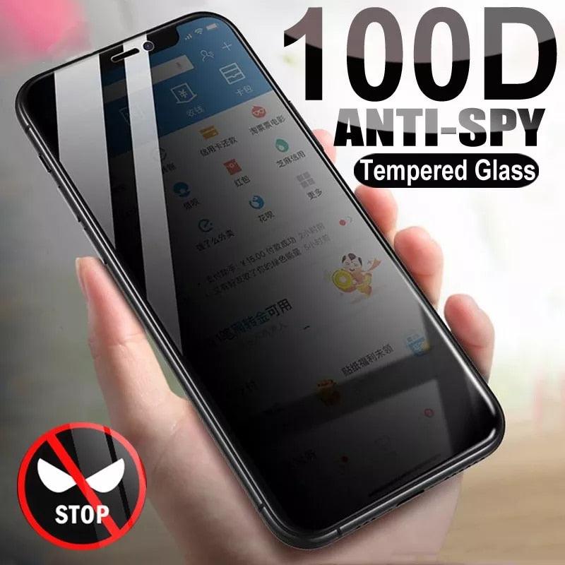 Verre de protection anti-espion pour iPhone 13 12 11 Pro Max 12mini Protecteur d'écran pour iPhone 6 14 7 8 Plus X Xr Xs Max Verre de confidentialité Verre mat Protection d'écran noire pour iPhone
