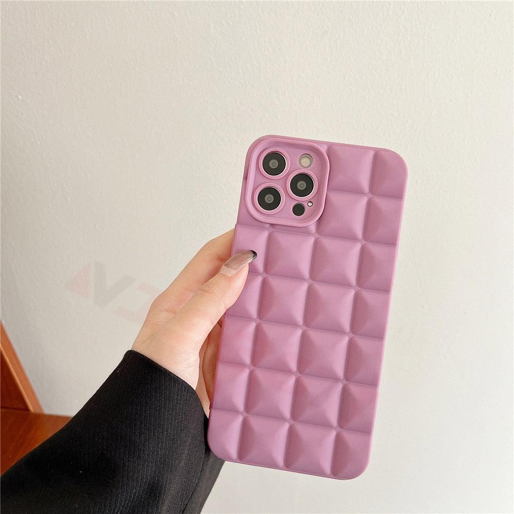 Coque de téléphone unique pour iPhone 14 Pro 13 12 11 Pro Fashion 3D Souple Silicone Antichoc pour iPhone 14 Coque Bubble Case Mignonne Forme Intégrale Silicone Souple Mince Amortie Belle Élégante Coque pour Femmes