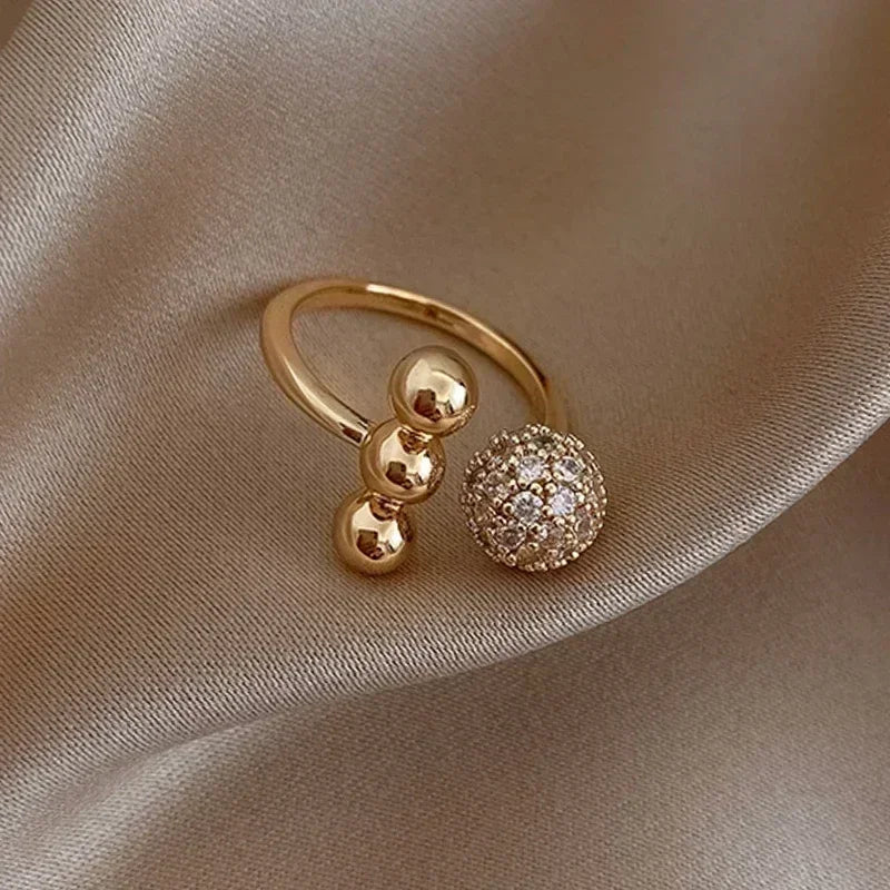 Bague ouverte feuille plaquée or de luxe léger, bague de doigt géométrique exquise en zircon en forme de nid d'abeille, tendance, bijoux de mariage, cadeau de fête