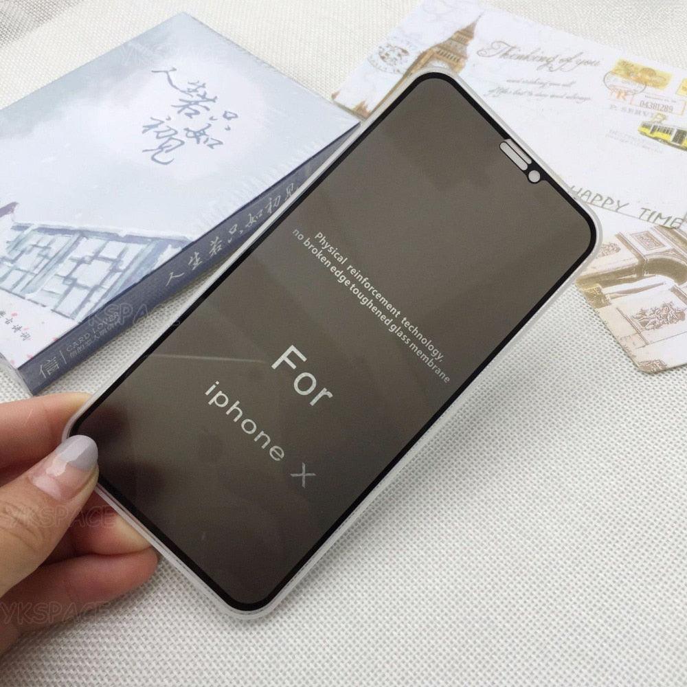 3 Pièces Meilleur Verre Trempé Confidentialité 9H pour iPhone 11 12 13 14 Pro Mini XS MAX X XR 6S 7 8 Plus SE Film de Protection Écran Anti-Espion Anti-Peeping en Verre Trempé pour iPhone