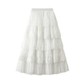 Jupe mi-longue taille haute amincissante pour femme, en gaze haut de gamme, longue, pour l'été, jupe plissée 2025