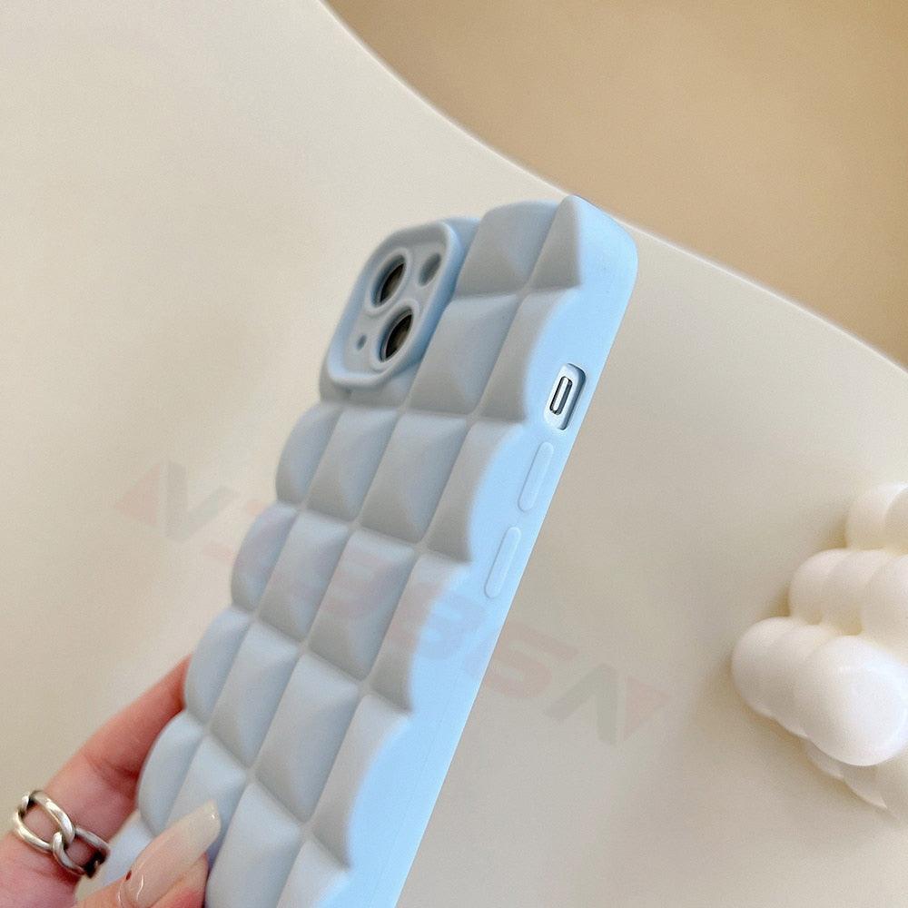 Coque de téléphone unique pour iPhone 14 Pro 13 12 11 Pro Fashion 3D Souple Silicone Antichoc pour iPhone 14 Coque Bubble Case Mignonne Forme Intégrale Silicone Souple Mince Amortie Belle Élégante Coque pour Femmes