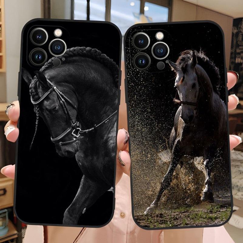Coque Cool Cheval Animal pour Filles Garçons Femmes Hommes, Étui Unique Tendance Bumper Coque de Téléphone pour Iphone 13promax 11 14 12 Pro Max Mini Xr X Xs 7 8 6 6s Plus
