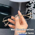 Nouvelles Lunettes de Myopie Photochromiques Tendance Vintage Sans Monture Carrées Femme Homme Anti Lumière Bleue UV Lunettes de Soleil Optiques Dioptre
