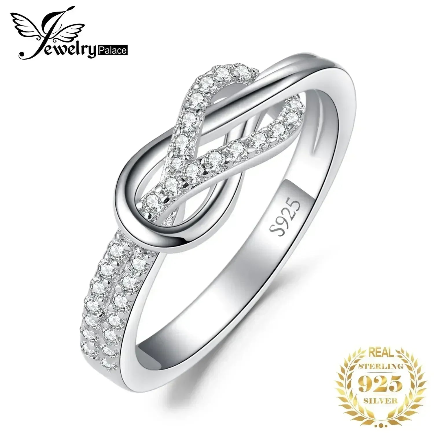 JewelryPalace Nouvelle Arrivée Bague Statement Nœud Infini Gemme Argent Sterling 925 pour Femme Bijoux Classiques et Tendance