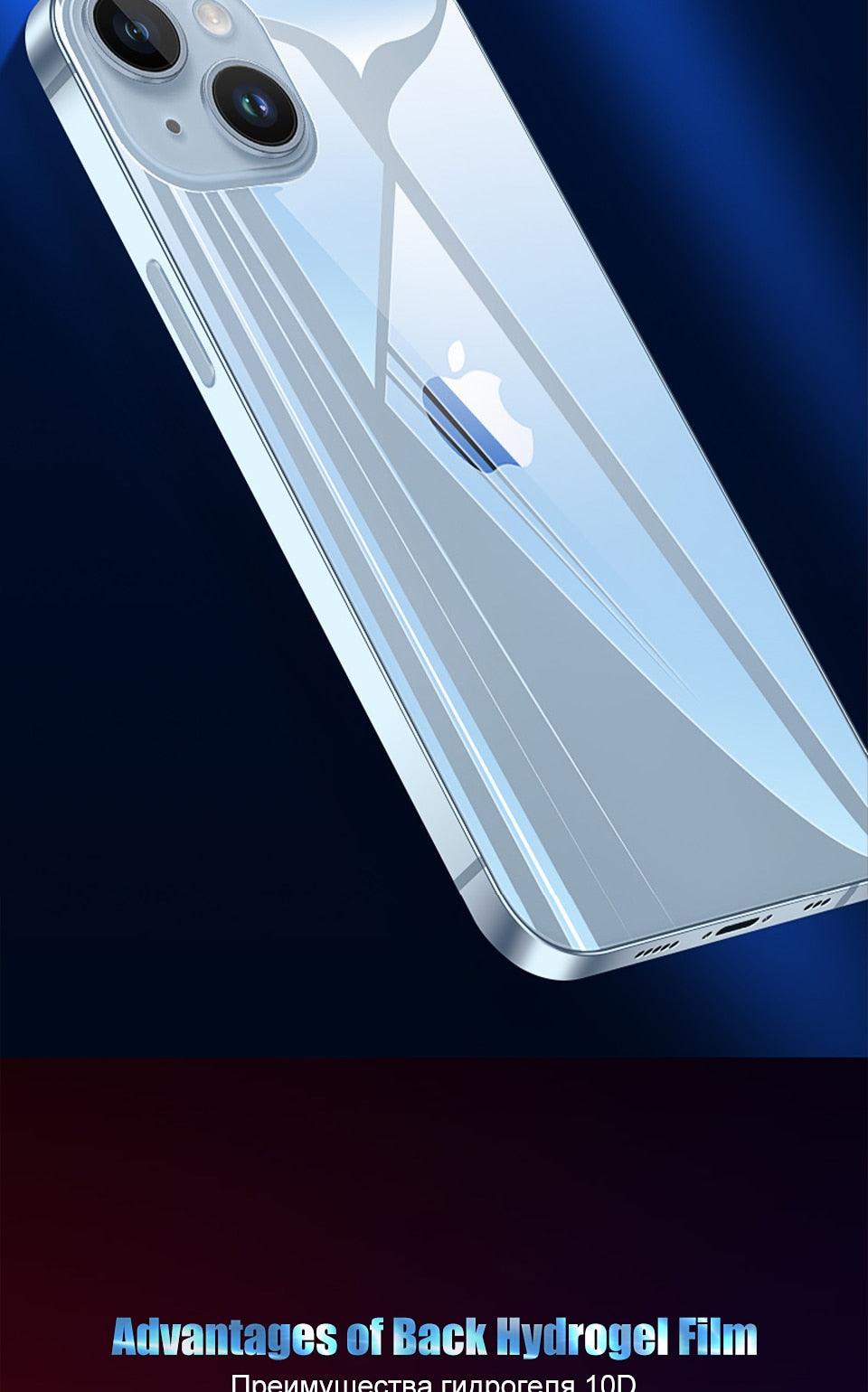 Film arrière de protection intégrale pour iPhone 14 13 11 12 Pro MAX Mini, protecteur d'écran XR X XS Max 7 8 6S Plus SE Accessoires, film arrière antichoc de protection d'écran intégrale