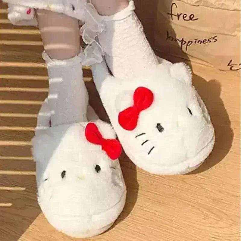Chaussons en peluche Sanrio Hellokitty