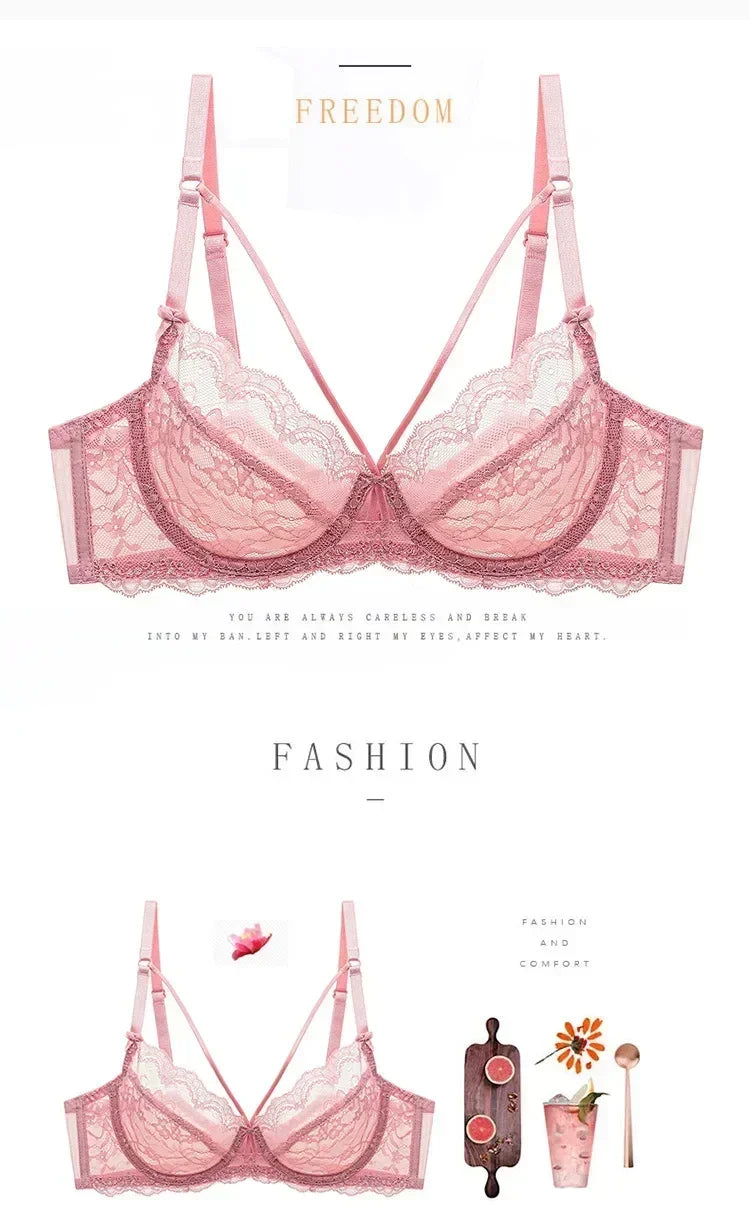 Logirlve Vente en gros 3 PIÈCES Sous-vêtements sexy Femme Soutiens-gorge en dentelle Soutien-gorge ajouré ultra-mince Lingerie femme Soutien-gorge grande taille