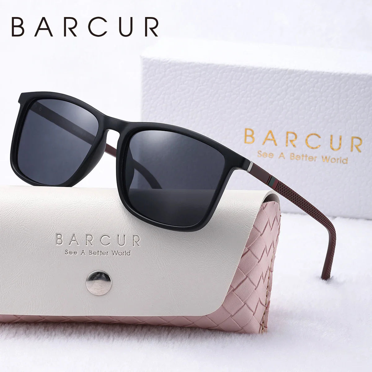 Lunettes de soleil polarisées carrées BARCUR pour hommes et femmes - Mode intemporelle UV400, monture à pois, style décontracté, lunettes durables en polycarbonate pour l'été, la conduite en extérieur, les voyages et les cadeaux