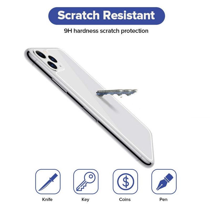 Verre Trempé Arrière pour iPhone 14 12 13 Pro Max SE 20 Coque de Protection en Verre sur iPhone 14 Plus 14Pro Film de Protection Arrière Transparent Anti-rayures Sans Bulles Protection Arrière pour iPhone