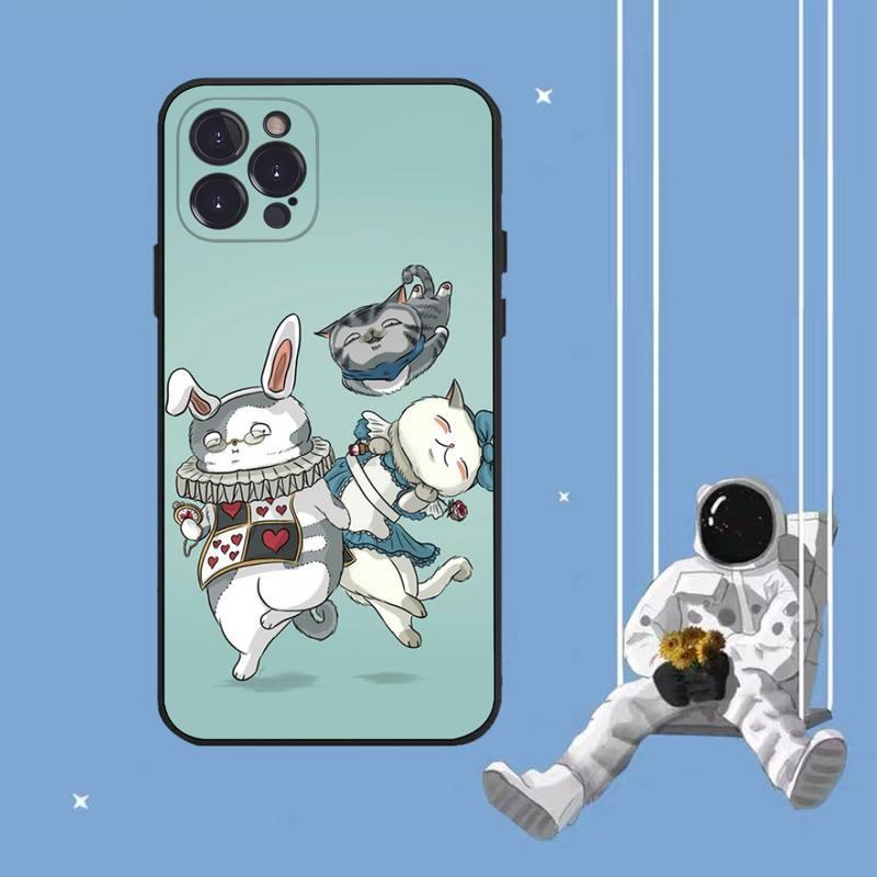 Coque de Téléphone Chat Mignon Art Pour Iphone 8 7 6 6s Plus X Se 2020 Xr Xs 14 11 12 13 Mini Pro Max Coque de Téléphone Portable Housse de Protection Souple Transparente Compatible Pour Iphone