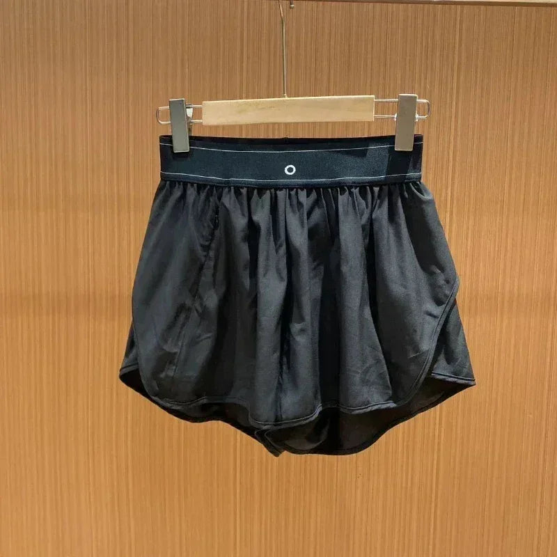 Short de cyclisme noir respirant confortable, short de sport d'été, de course, de fitness, de loisirs, taille haute élastique, ample, pour le yoga