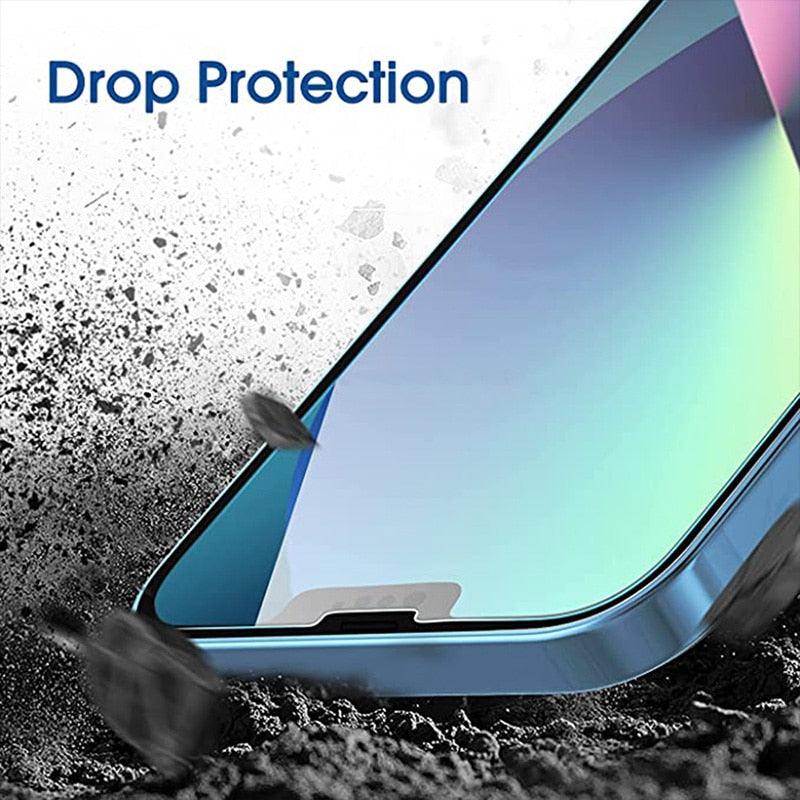 5 Films de protection écran en verre trempé pour iPhone 14 13 12 11 Pro Max 12 13 Mini Protection d'écran pour iPhone X XR XS Max 8 7 6 Plus SE 2020 Protection d'écran intégrale en verre trempé résistant aux rayures pour iPhone