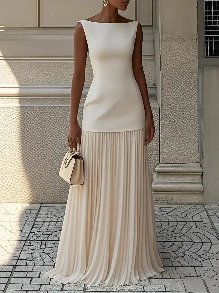 Robe de soirée longue sans bretelles pour femme, élégante robe de mariée, décontractée, ample, plissée, longue, élégante