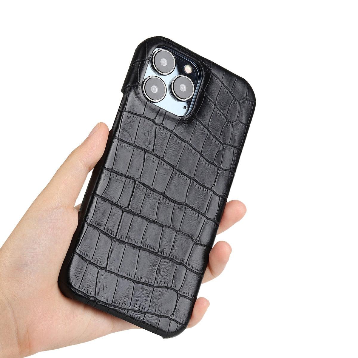 Étui en Cuir Unique pour iPhone 13 14 11 12 Pro Max XR X XS, Housse Rigide Antichoc Solide, Étui en Cuir Vert Classique et Tendance pour iPhone, Coque de Protection