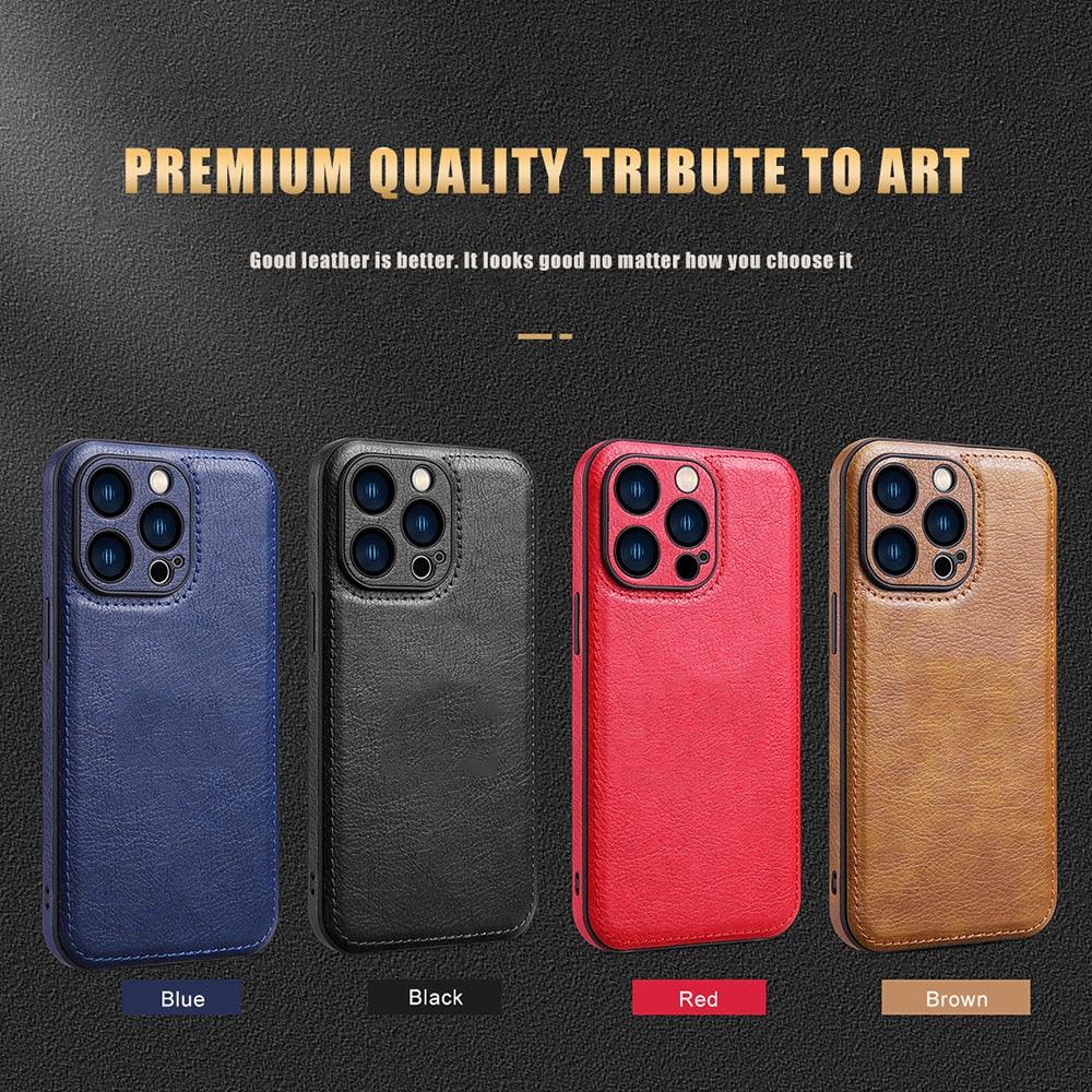 Étui de Téléphone en Cuir PU de Luxe Pour iPhone 14 13 Pro Max 12Pro 11Pro Max 13 12 Pro XS MAX XR X SE 7 8 plus Coque Arrière Tendance Étui Arrière en Cuir pour iPhone 14 Pro Housse Antichoc pour iPhone