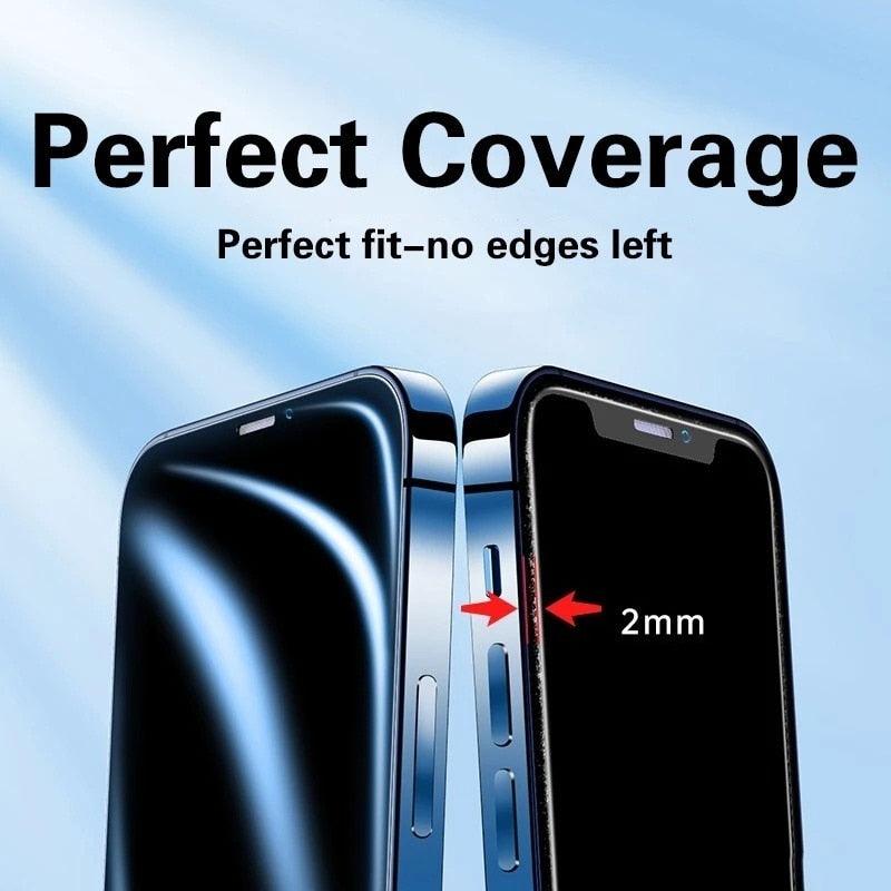 Protecteur d'écran en verre trempé à couverture complète 9D pour IPhone 11 Pro Max 14 12 X S XS XR Verre trempé sur IPhone 13 Mini 7 8 6S Plus SE Film Protecteur d'écran en verre trempé Compatible pour iPhone