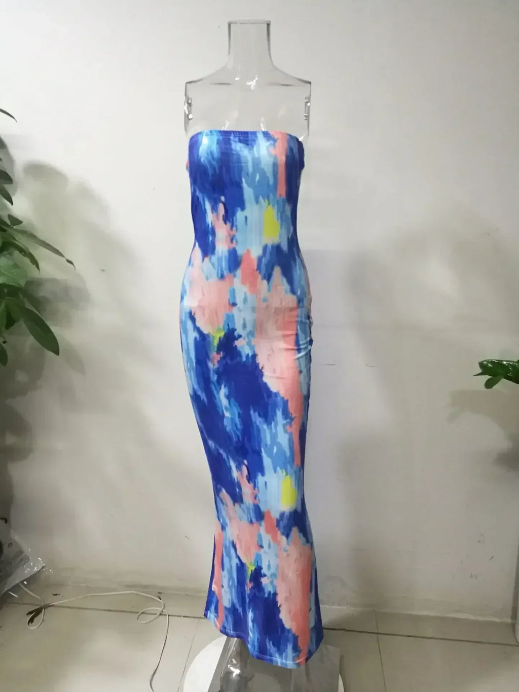 Robes de printemps et d'été pour femmes, imprimées, sans bretelles, bandage, moulantes, sexy, longue robe, nouvelle mode 2023, fête MsChuh