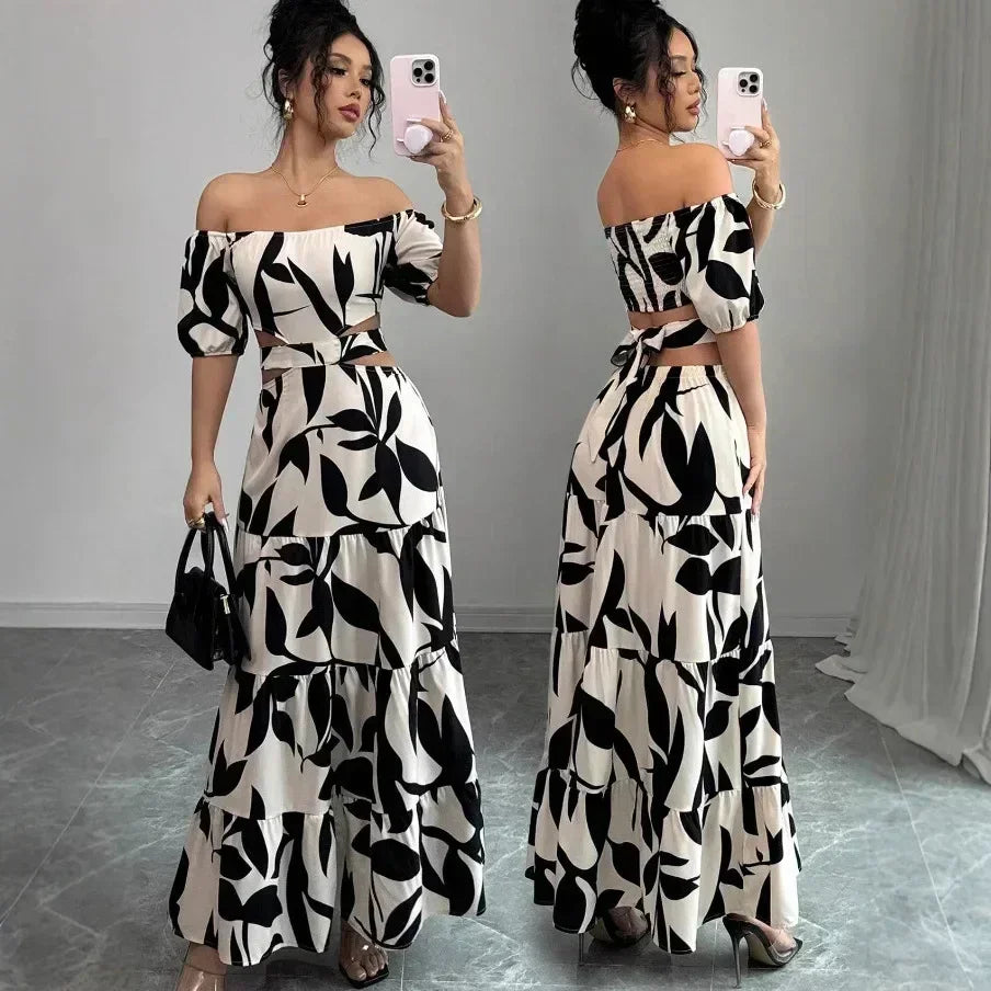 Robe élégante à manches courtes pour femme, collection printemps-été, mode imprimée, patchwork avec taille cintrée, robes décontractées amples pour femme