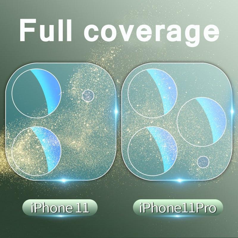 3 protections d'objectif d'appareil photo en 1 pour iPhone 13 11 12 14 Pro Max, couverture complète HD, protection d'appareil photo pour iPhone 14 Plus 13 12 Mini, lot de verres de protection d'appareil photo pour iPhone