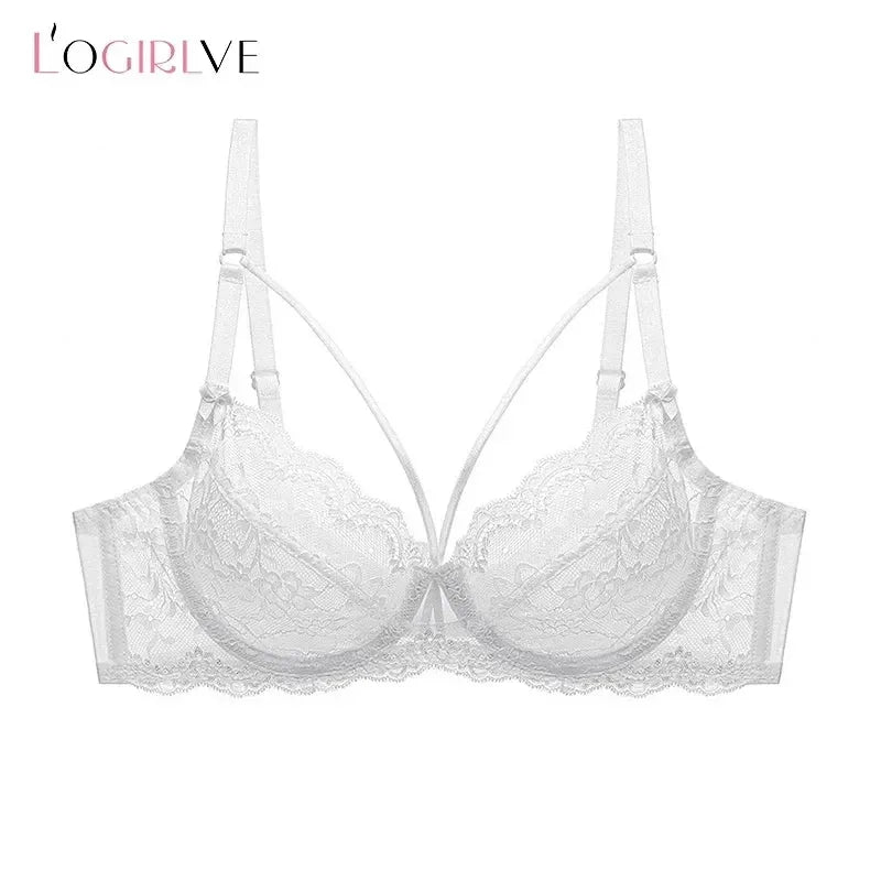Logirlve Vente en gros 3 PIÈCES Sous-vêtements sexy Femme Soutiens-gorge en dentelle Soutien-gorge ajouré ultra-mince Lingerie femme Soutien-gorge grande taille