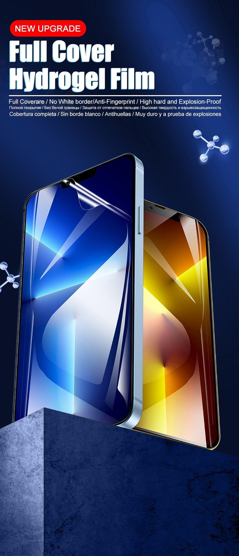 Film de protection intégral pour iPhone 13 Pro Max, 12, 11 Pro Max, Mini, XR, X, XS Max, 8, 7, 6, 6S Plus, SE 2022 – Film souple de protection d'écran.