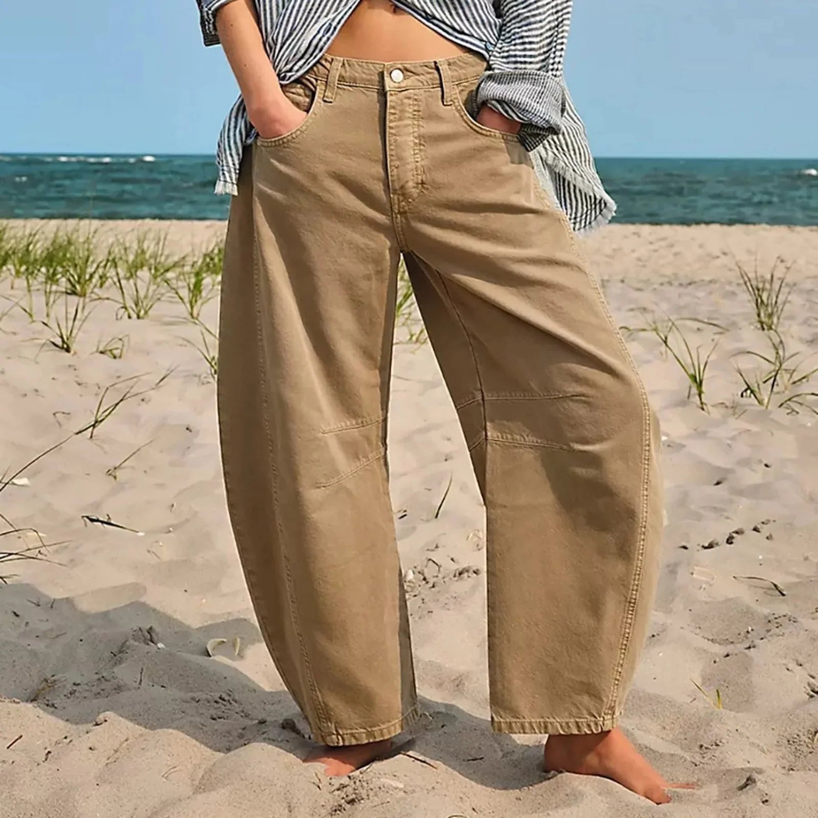 Jean Large Taille Mi-Haute Y2K Femme – Style Streetwear Années 90