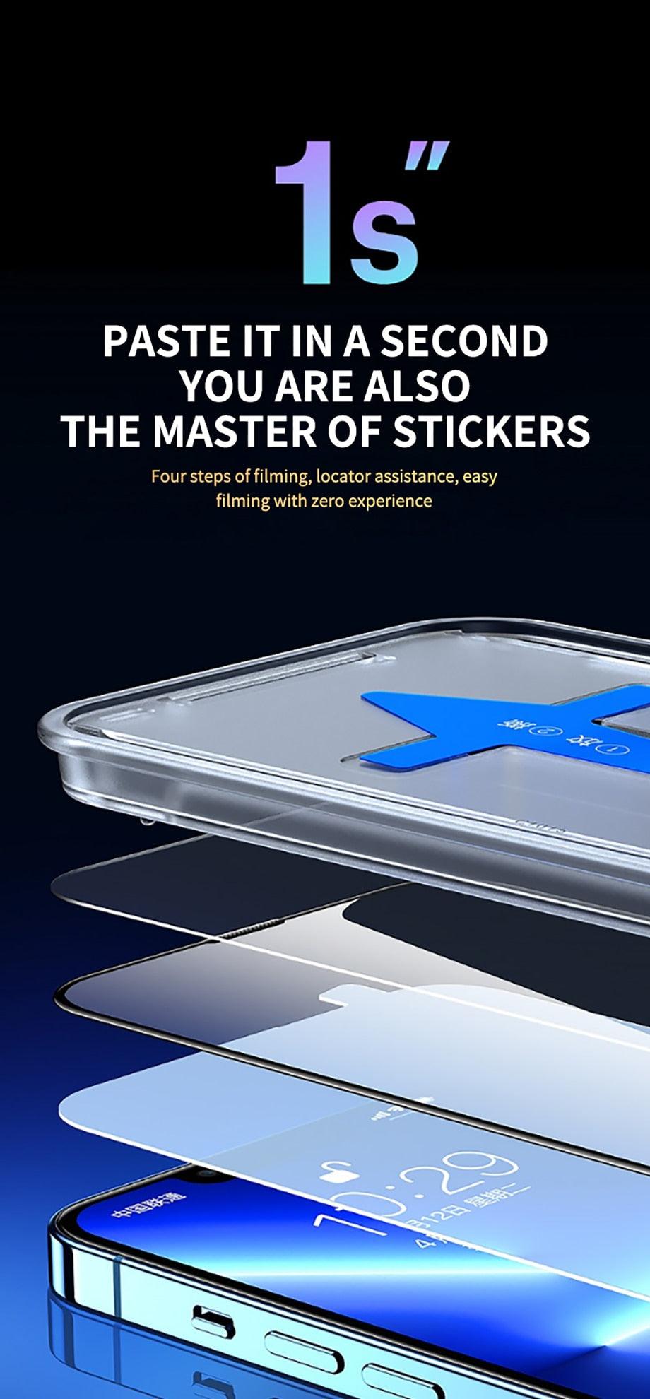 Film de protection d'écran en verre trempé 8K HD anti-espion, installation rapide, couverture complète, pour iPhone 14 13 12 11 PRO MAX MINI X XS, dureté 9H, anti-rayures, anti-chocs, sans bulles pour iPhone