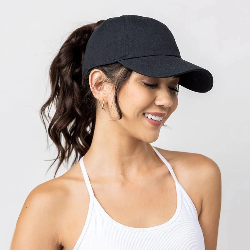 Casquette de baseball queue de cheval haute pour femme