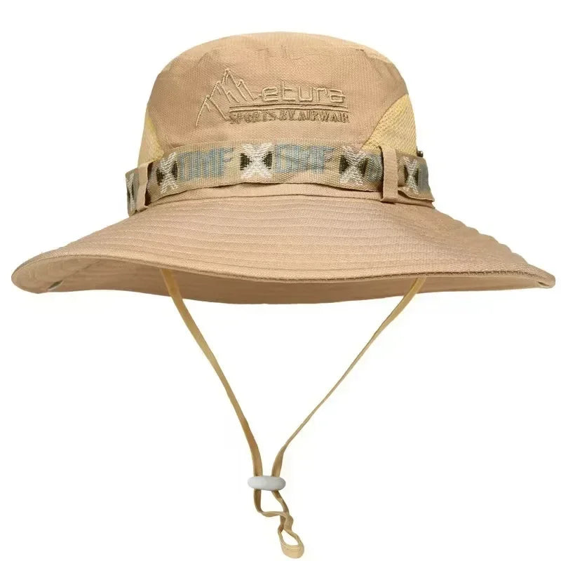 Chapeau Homme Pêche Extérieur Chapeau de Pêcheur Homme Chapeau de Soleil à Large Bord d'Été Chapeau de Pêche Pliable pour Jeune
