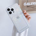 Coques de téléphone transparentes avec motif cœur mignon pour iPhone 13 14 Pro Max Simple Luxueux Amour Dégradé Silicone Étui Portefeuille Porte-Cartes Housse de protection antichoc