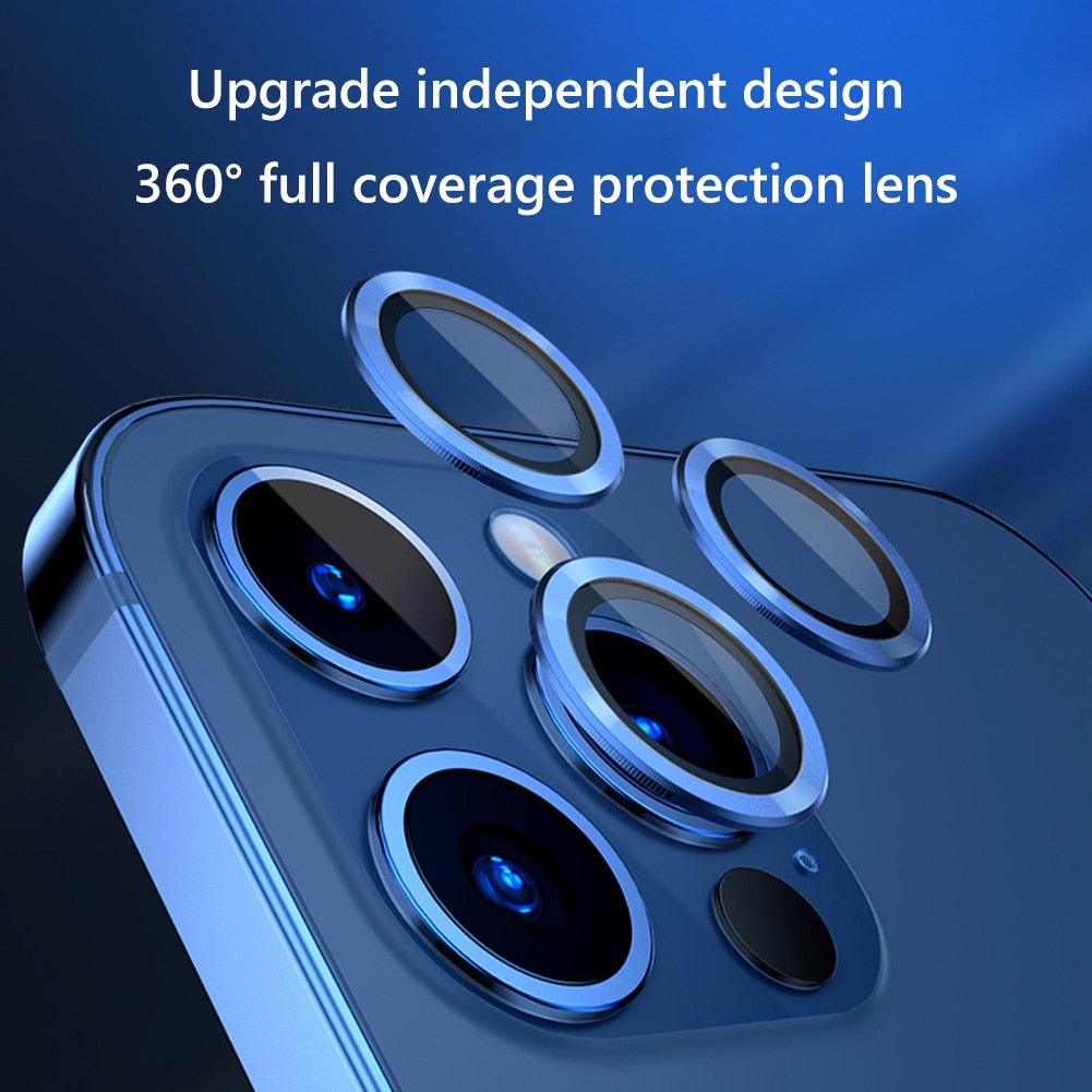 3 Films de Protection d'objectif d'appareil Photo Pleine Couverture Anti-rayures HD en Verre Protecteur d'objectif pour iPhone 14 Pro/14 Pro Max Verre d'objectifs avec Bord en Aluminium Compatible avec iPhone
