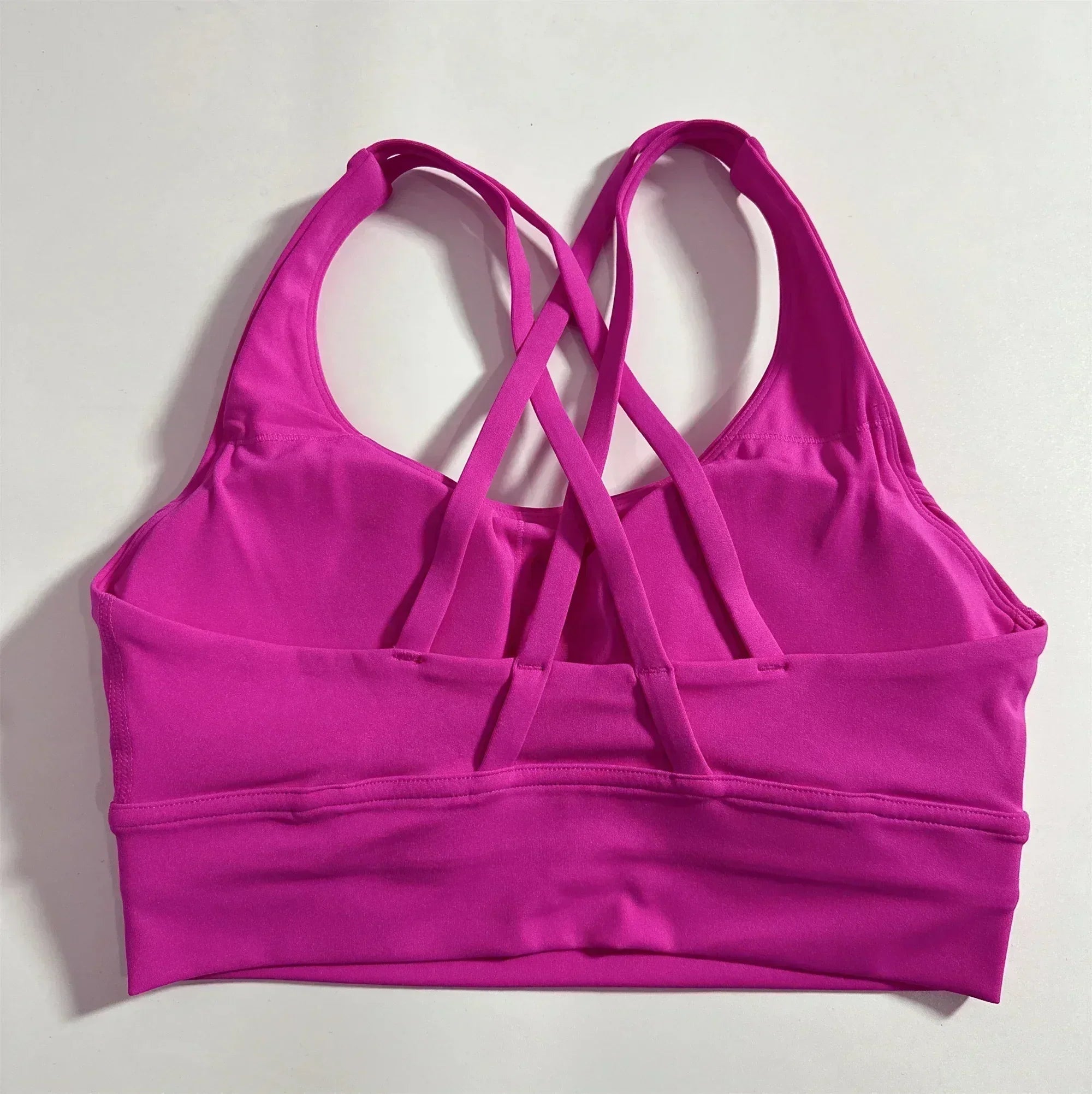 Soutien-gorge de sport uni pour femme, doux, haute résistance, haut moulant d'entraînement complet, gym, yoga, avec coussinets de poitrine