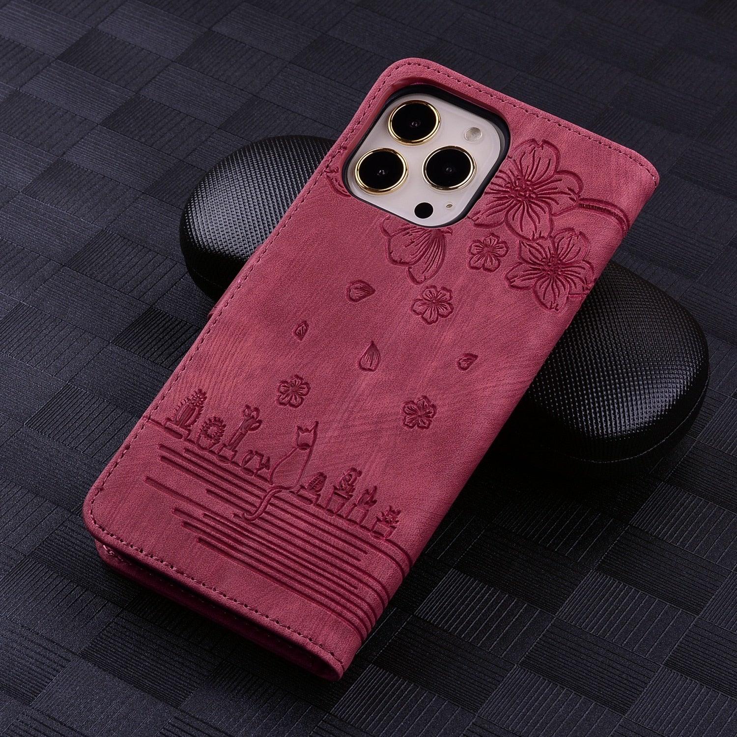 Étui portefeuille en cuir de luxe pour iPhone 14 13 Pro Max 11 12 Mini XR X XS Max avec support magnétique et porte-cartes en cuir PU, étui antichoc et élégant avec protection contre les chutes