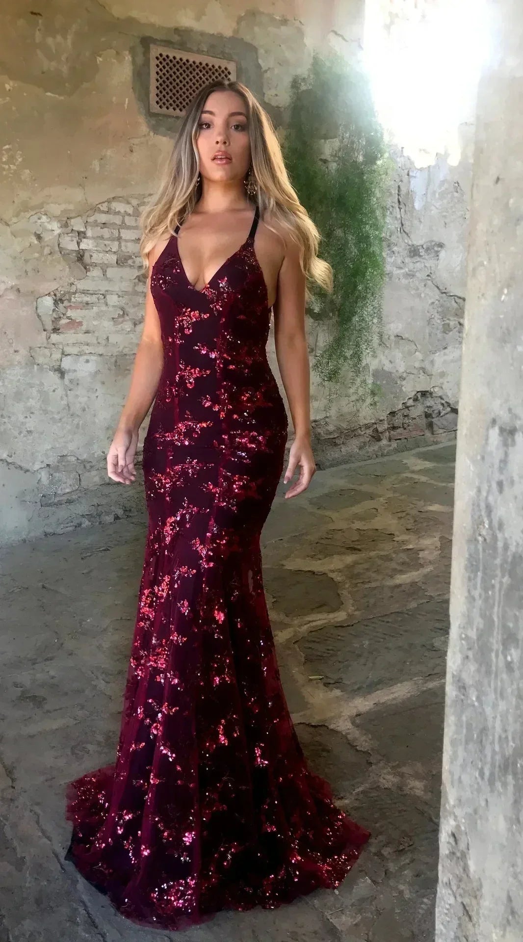 Robes pour femmes sans manches, col en V, pull, paillettes, robe de soirée, Vestidos, formelle, longueur ras du sol, sexy, cache-cœur, dos nu, slim