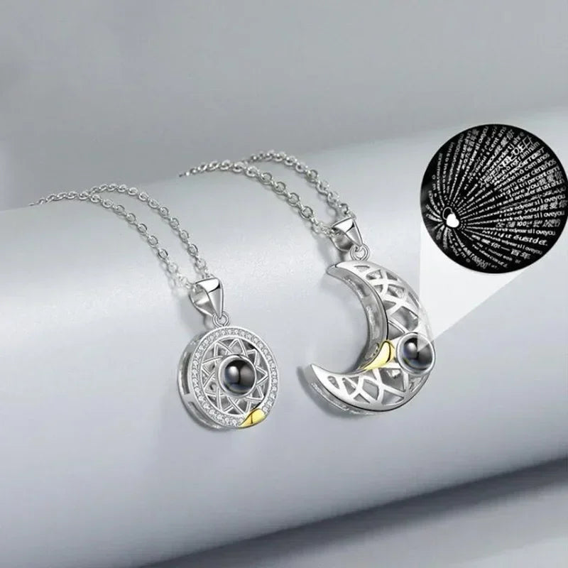 Collier magnétique homme et femme Superior Sense Sun and Moon Lovers, chaîne en alliage au design de niche