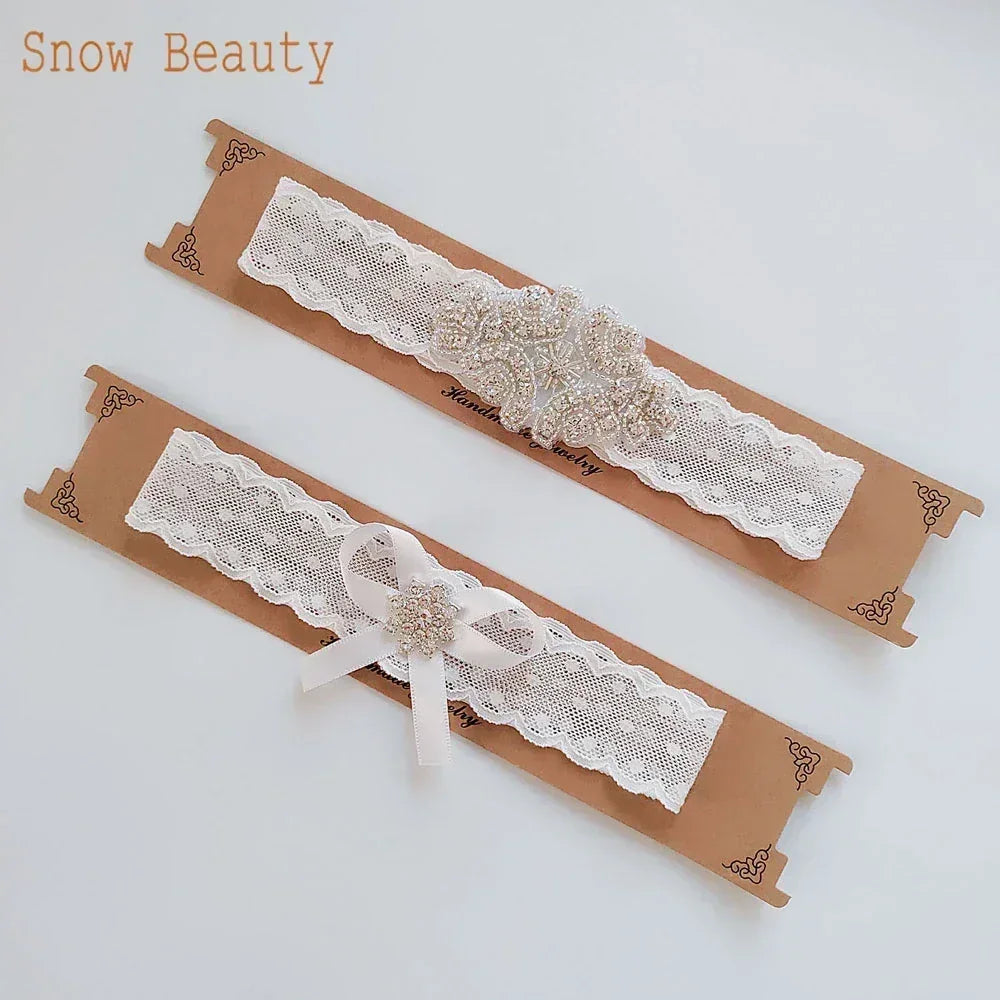 K03 2 PCS Jarretelle de mariée sexy en dentelle fleur cristal perles jarretelle de cuisse bague de cuisse jarretelle de mariée jarretelle de bas femme fille