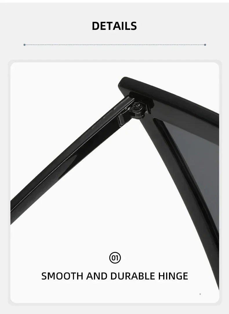 Lunettes de soleil triangulaires surdimensionnées de style punk pour femmes, grande monture 2025, marque de luxe, coupe-vent, protection UV400, pour dames